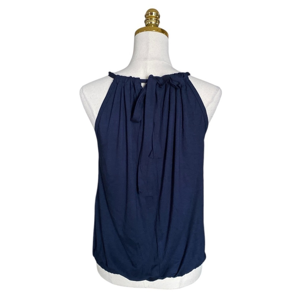Trina Turk 'Imma' Sleeveless Jersey Halter Top, Navy Blue Size S - Picture 4 of 7
